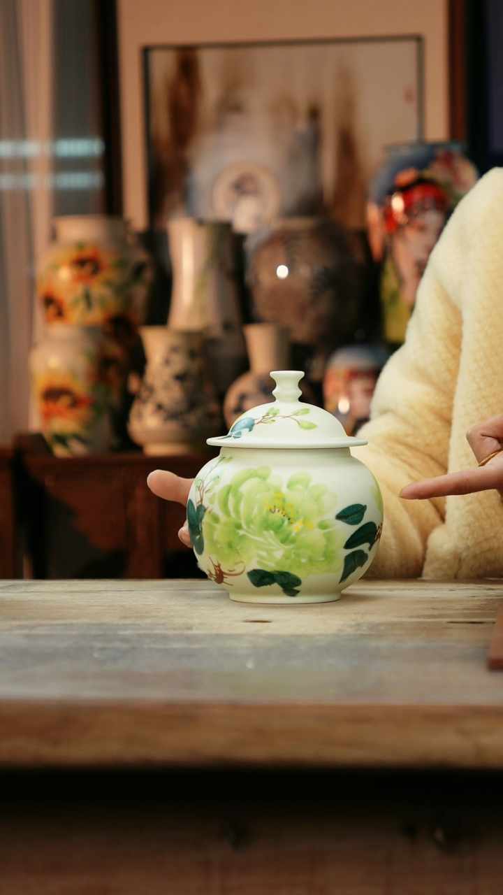 【闪购商品】瓷片景德镇纯手工釉下彩精品花瓶