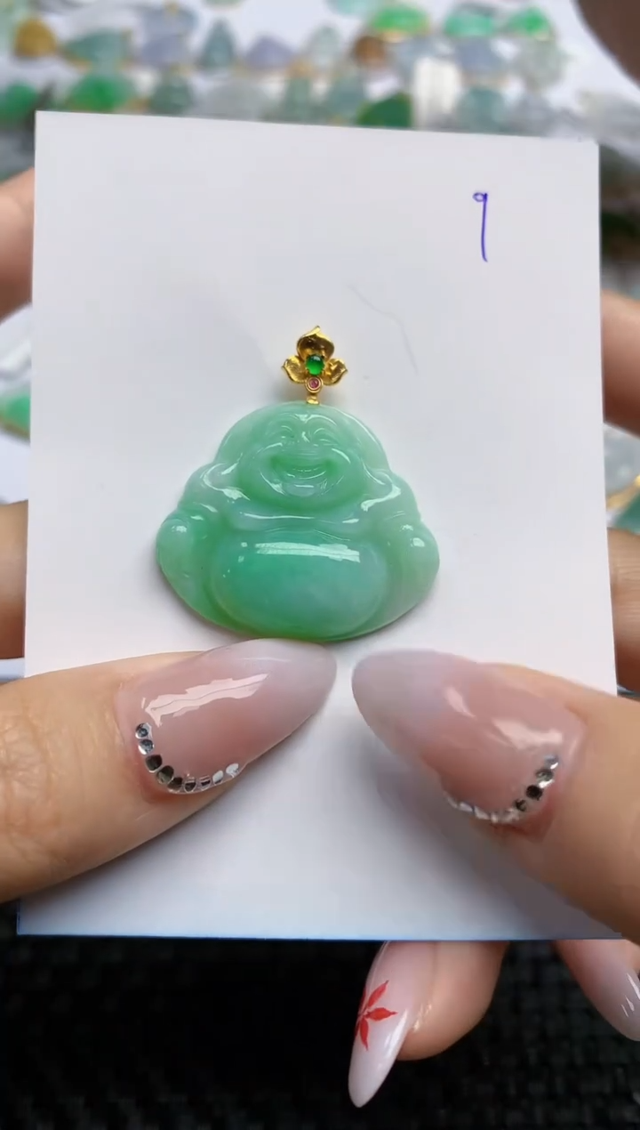 【闪购商品】翡翠颈饰18K金镶嵌 天然翡翠A货