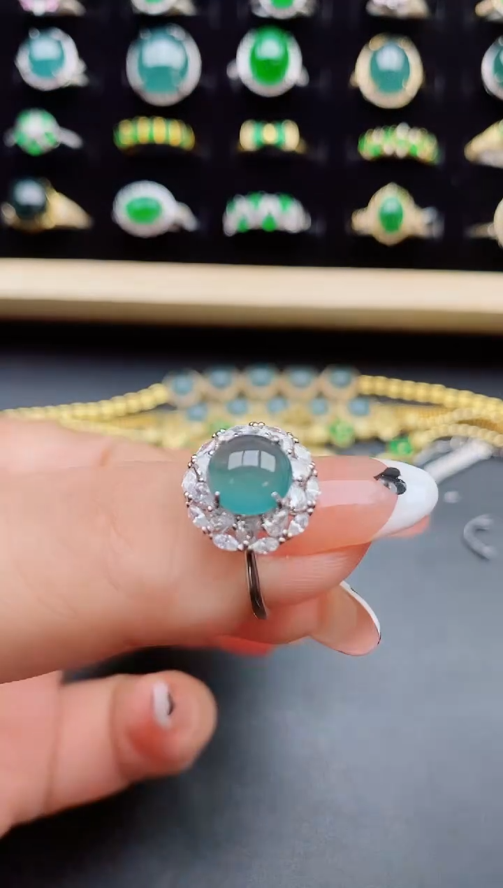 【闪购商品】翡翠银S925镶嵌戒指085058050