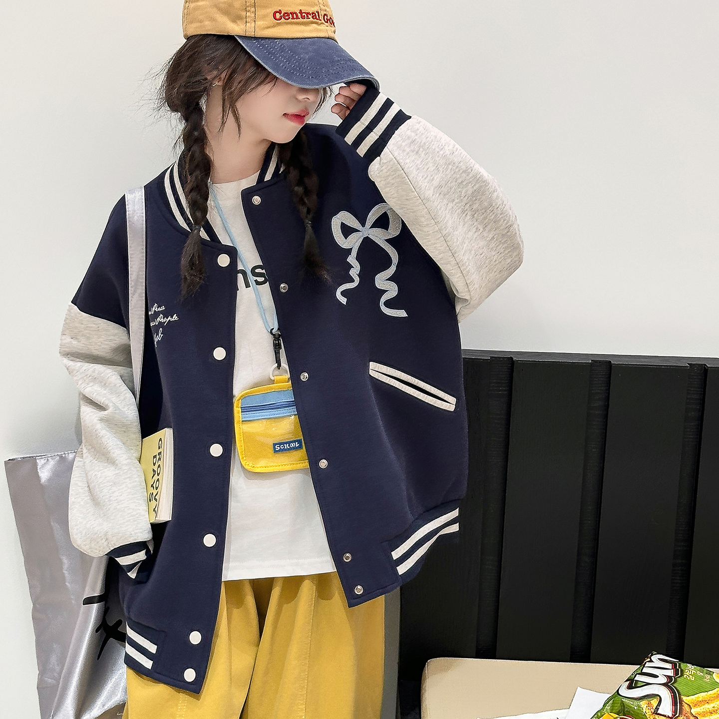 女童秋装外套中大童春秋款上衣儿童秋季休闲运动服2025新款棒球服