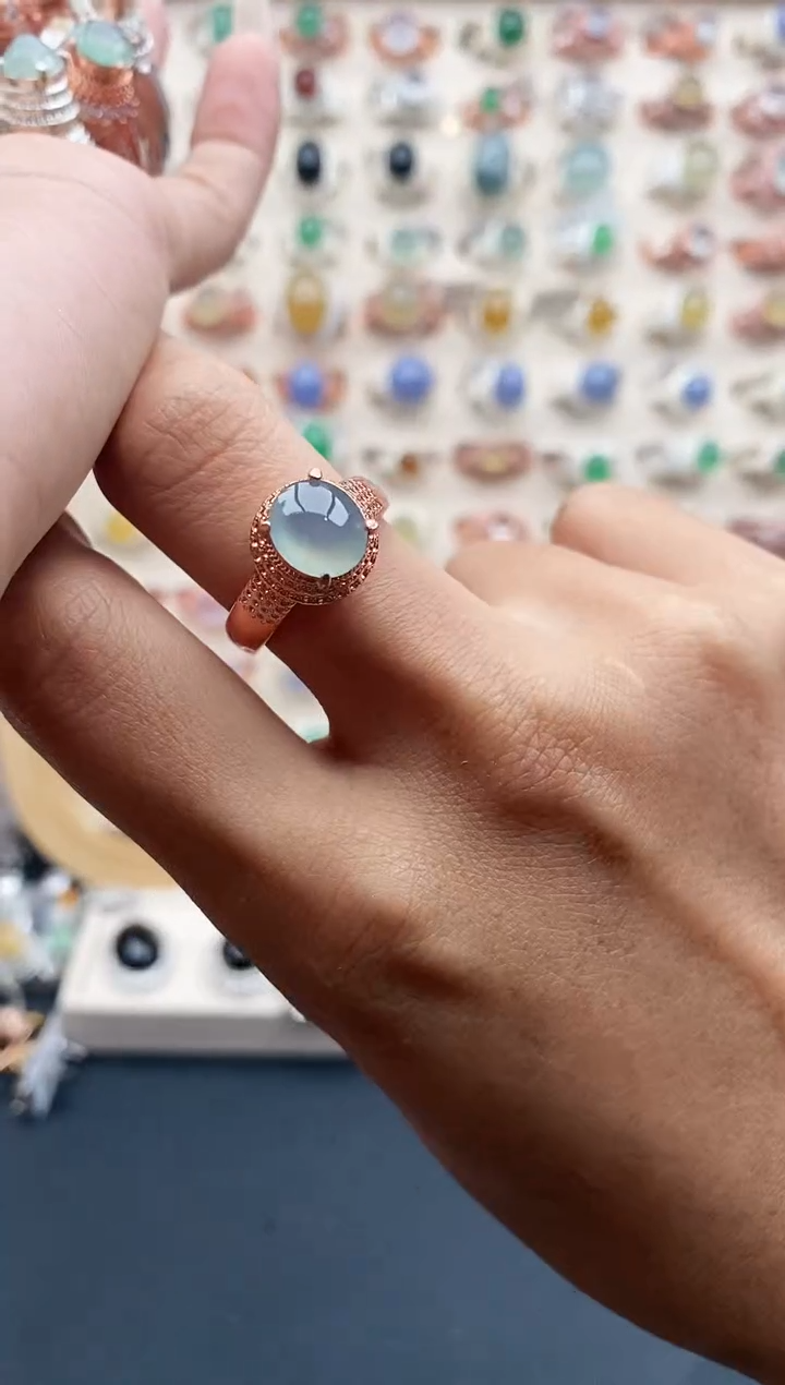 【闪购商品】翡翠戒指未镶嵌缅甸天然A货翡翠333  2+3