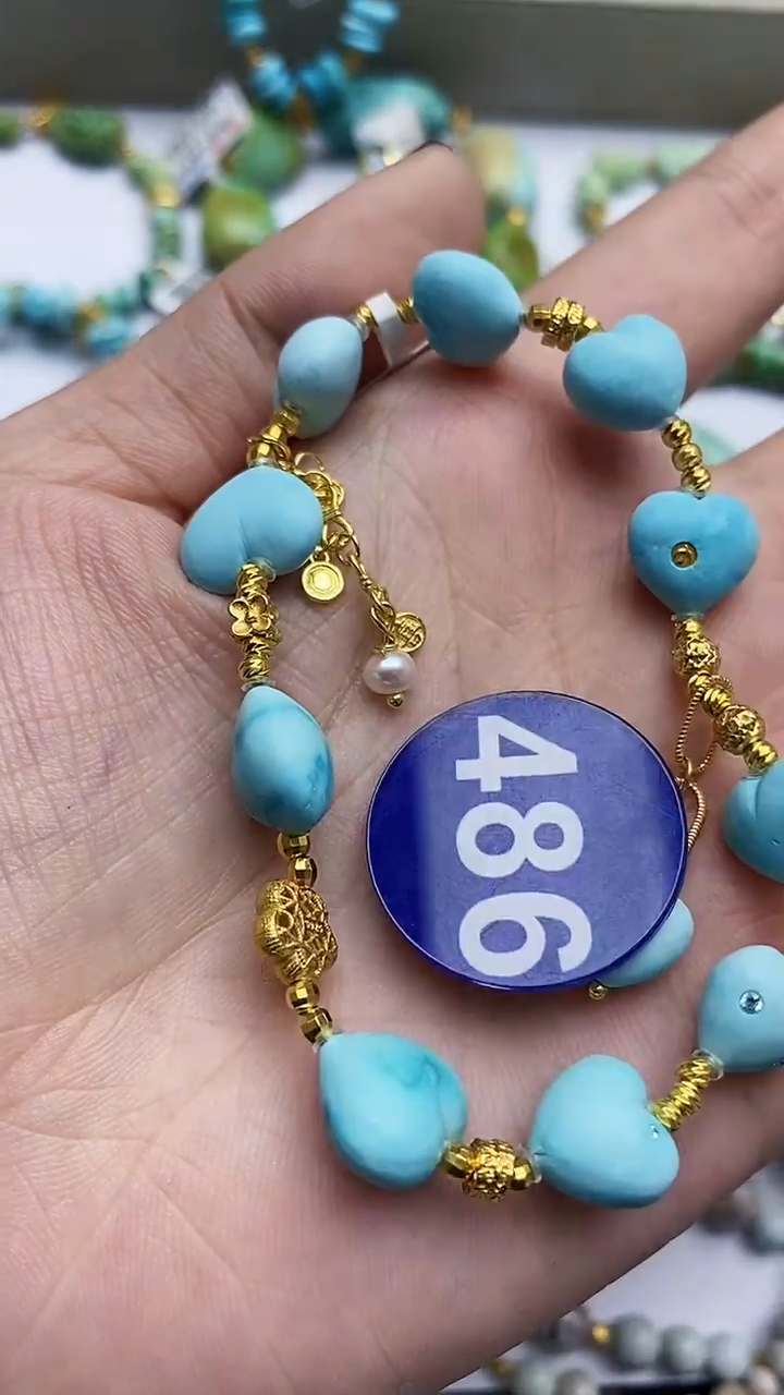 【闪购商品】绿松石手链银S925镶嵌486