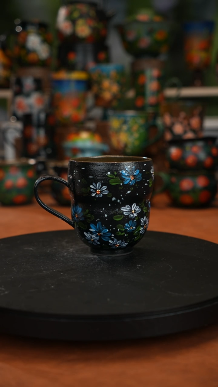 紫砂油画釉下彩手绘