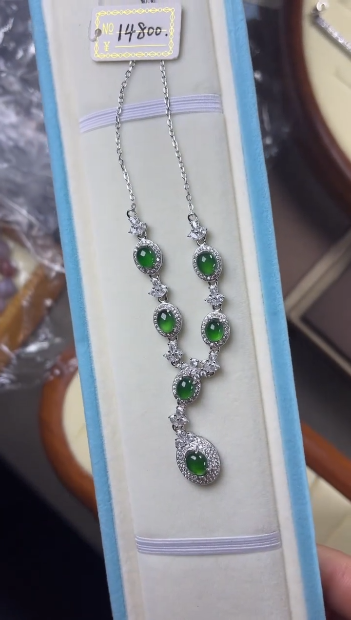 【闪购商品】翡翠颈饰银S925镶嵌翡翠fc814-59