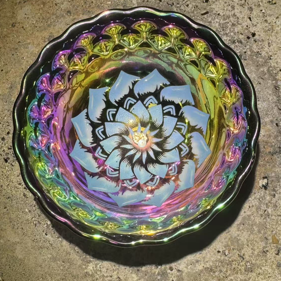 茶杯茶器  炫彩蓝莲花