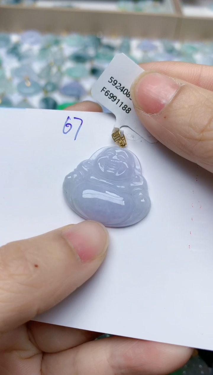 【闪购商品】翡翠颈饰18K金镶嵌天然翡翠A货    67