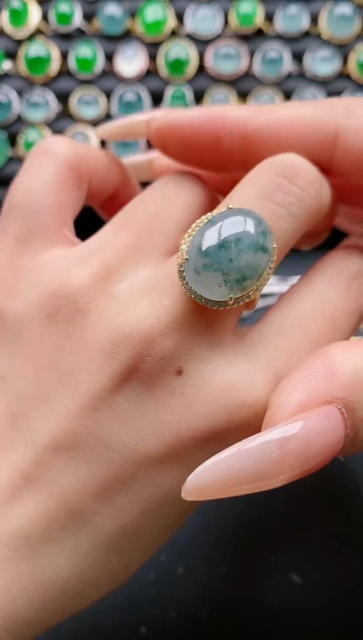 【闪购商品】翡翠戒指银S925镶嵌111111