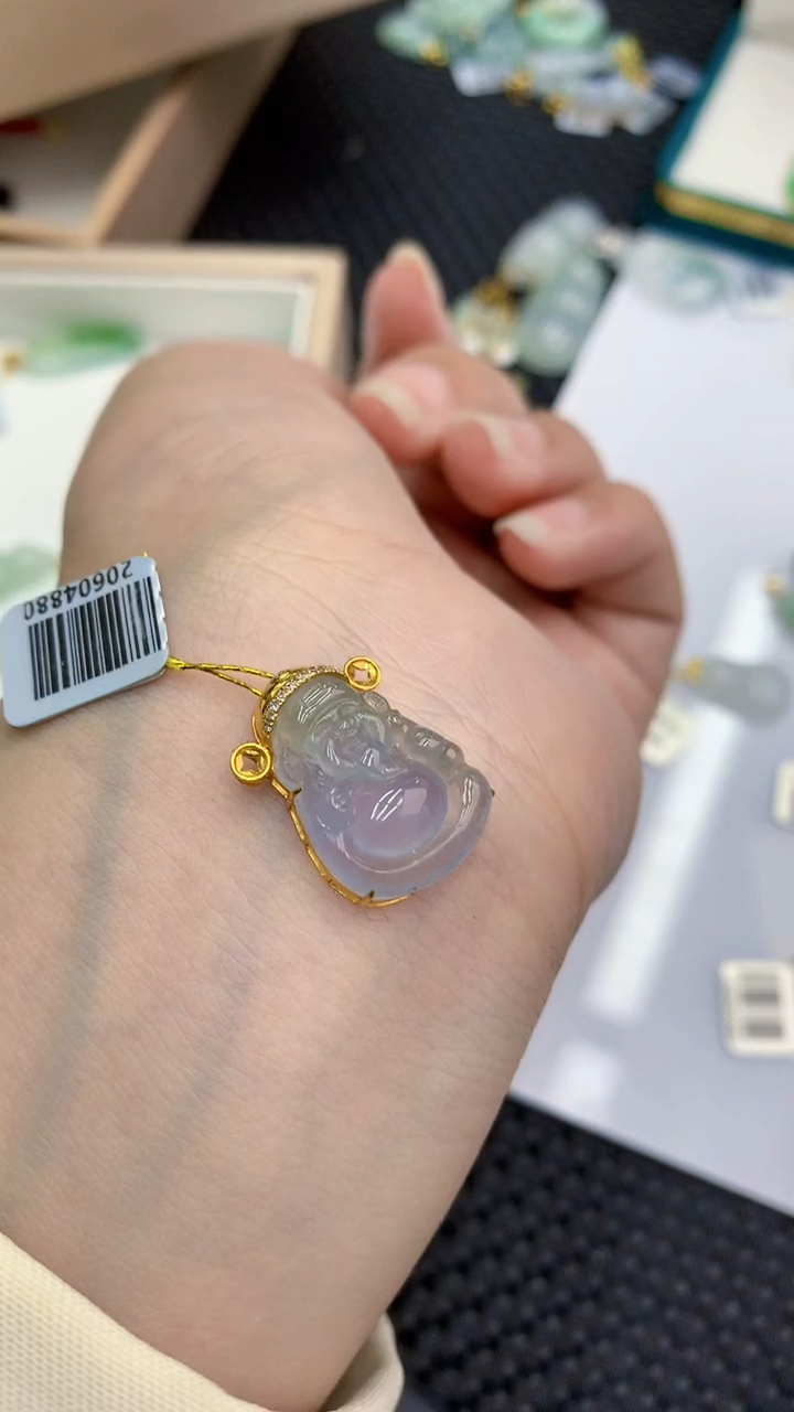 【闪购商品】翡翠颈饰18K金镶嵌            8