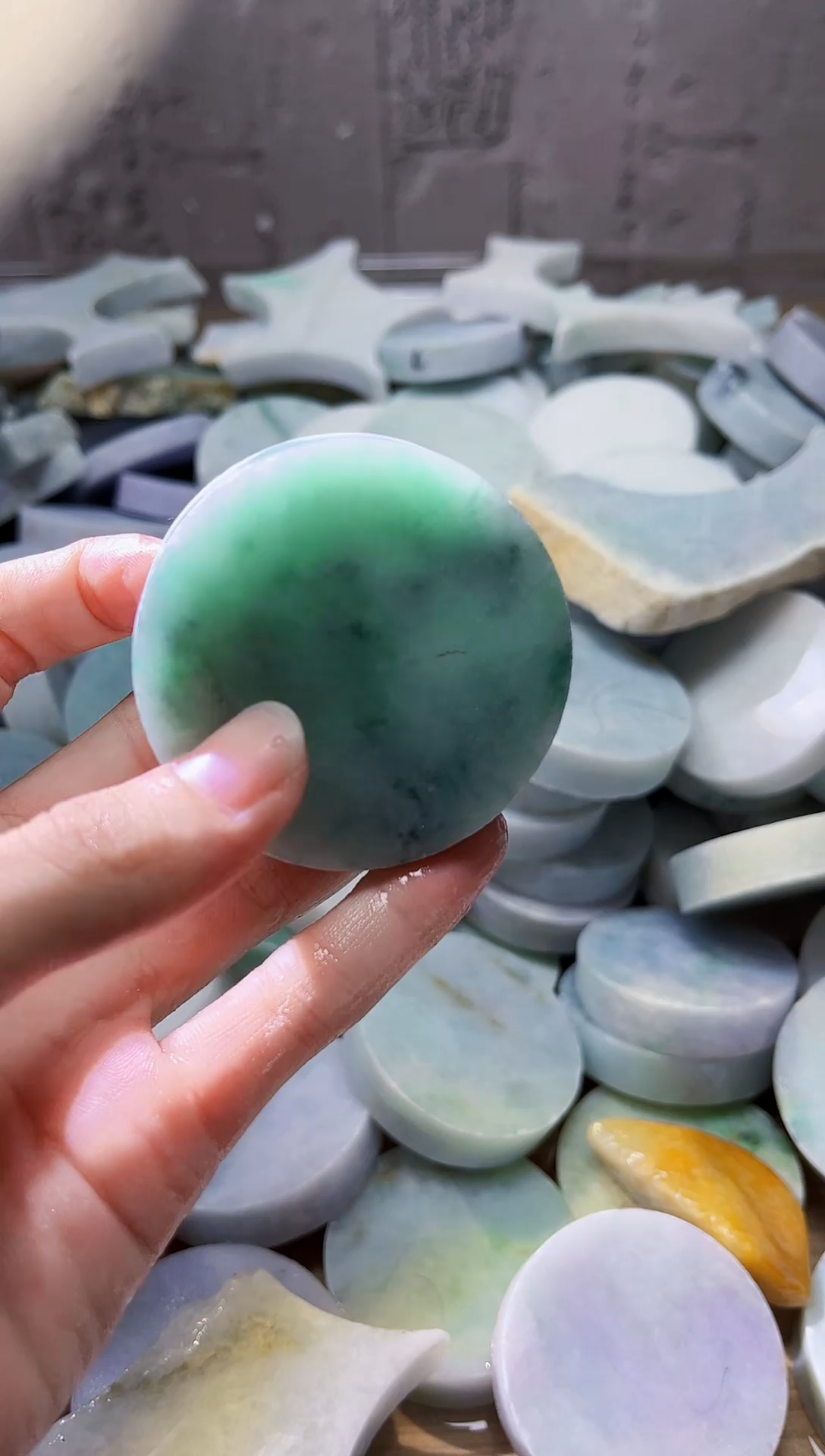 裸石翡翠翡翠a货正品玉石南陈001