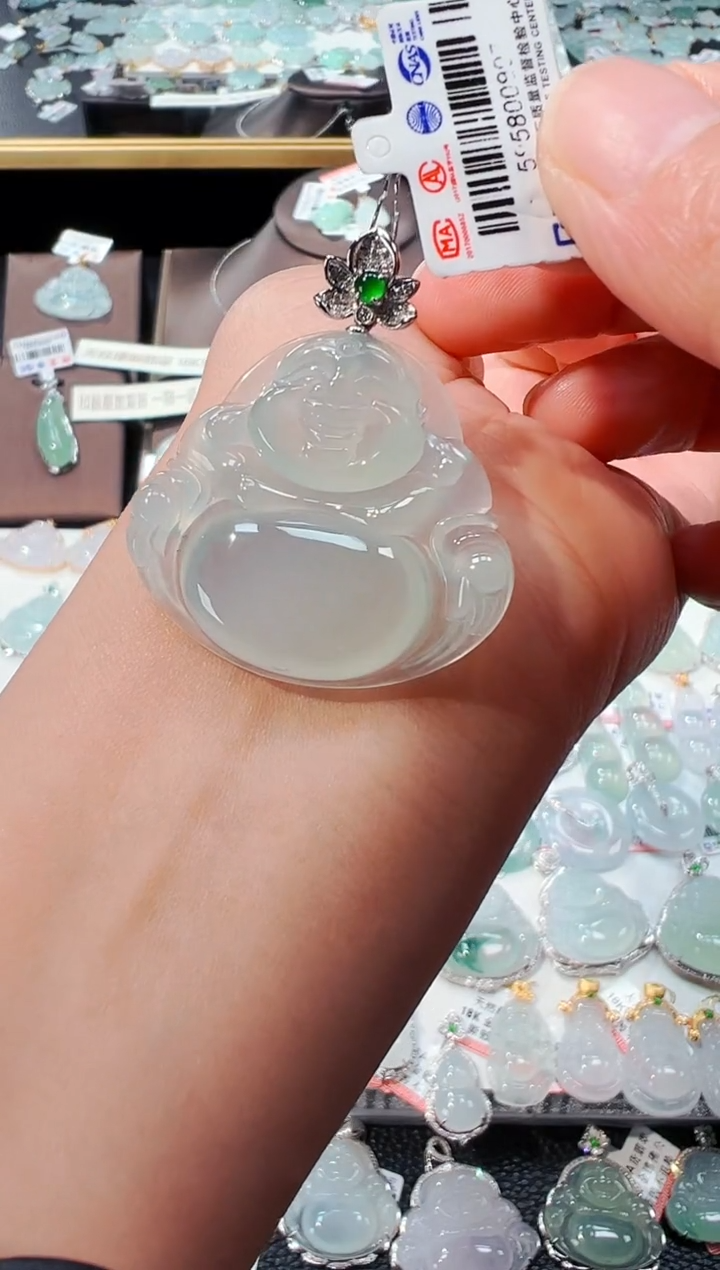 【闪购商品】翡翠吊坠(不含链)18K金镶嵌佛公吊坠907