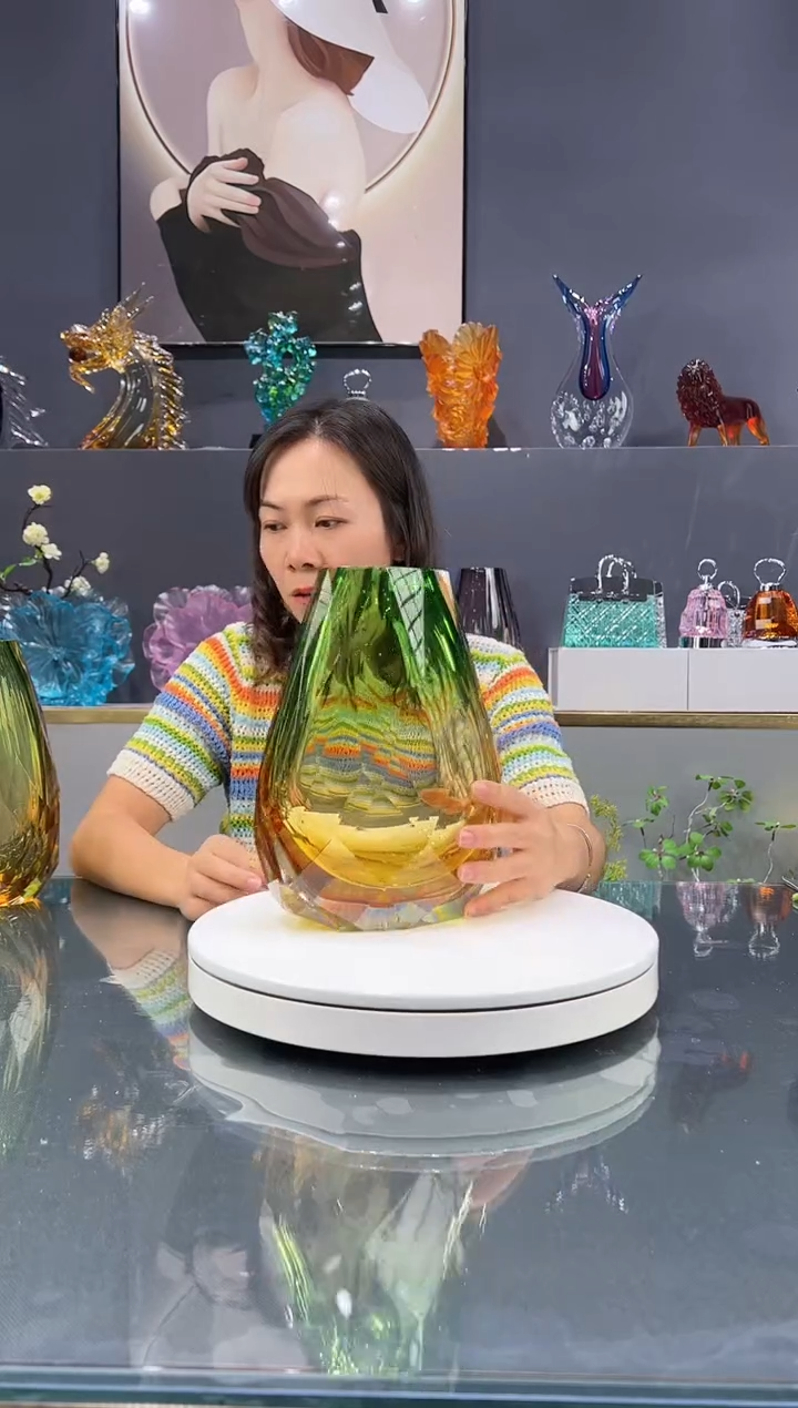 手工艺品琉璃用****2 水晶琉璃花瓶1个微瑕