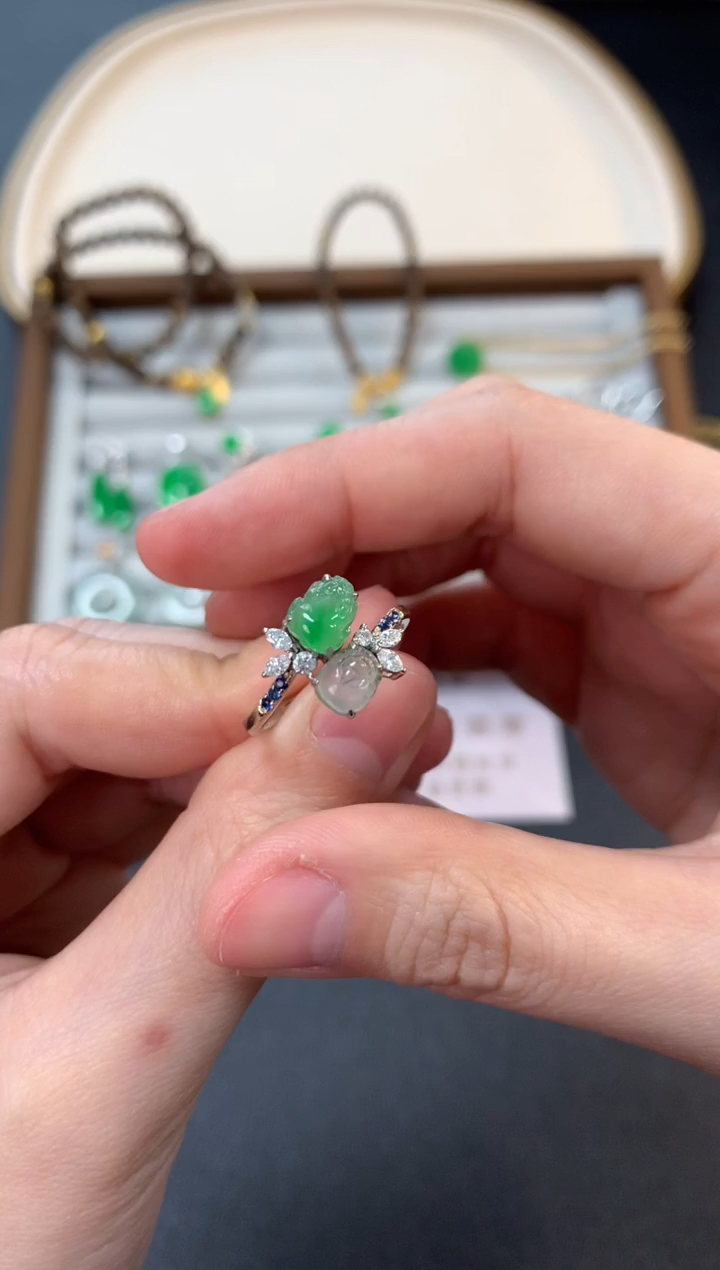 【闪购商品】翡翠戒指18K金镶嵌戒指4980