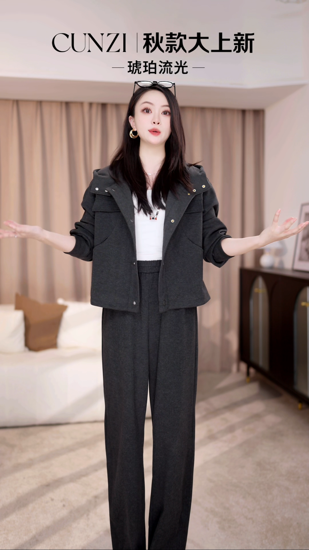 短款连帽宽松型拉链女短外套显瘦气质休闲韩版