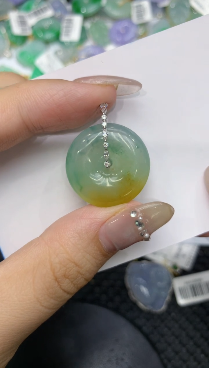 【闪购商品】翡翠颈饰18K金镶嵌222222222