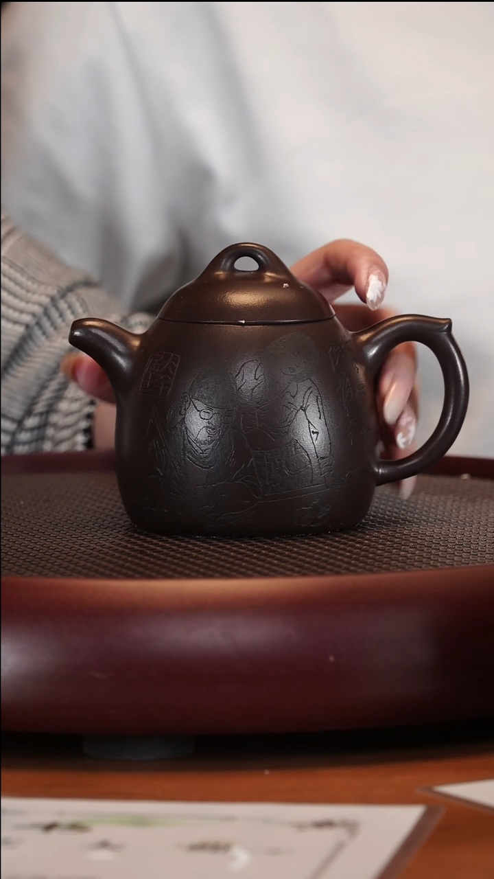 【闪购商品】紫砂茶壶1-84 JY秦权紫泥390cc