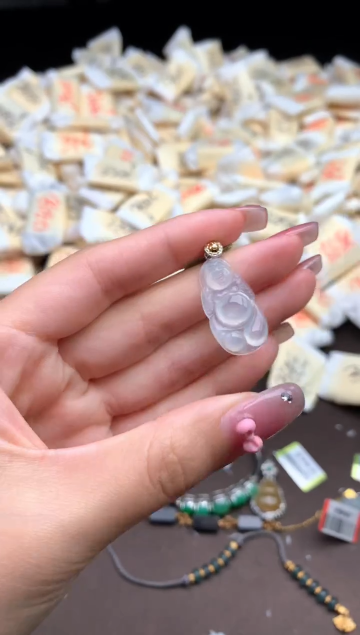 【闪购商品】翡翠挂件18K金镶嵌一