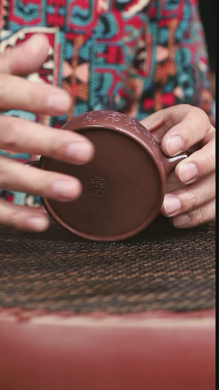 茶壶紫砂柴烧瓦当150CC刻绘