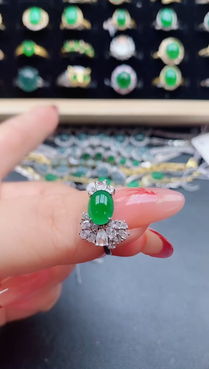 【闪购商品】翡翠戒指银S925镶嵌21321