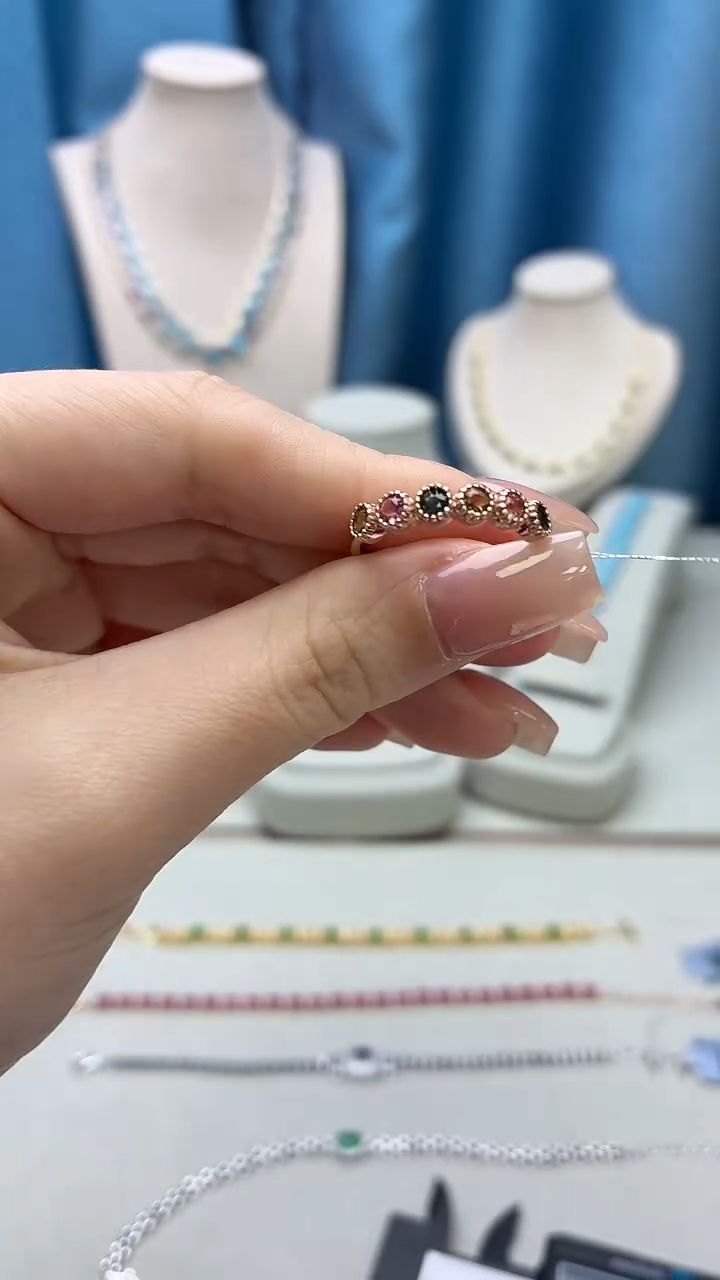 银S925镶嵌戒指碧玺259JH0102产品一个（多样性）