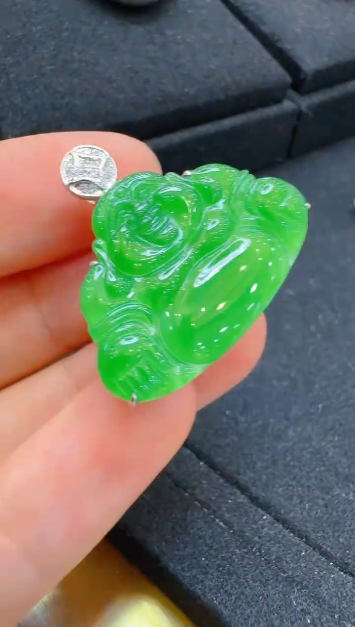 翡翠18K金镶嵌吊坠(不含链)多样性团购发一件