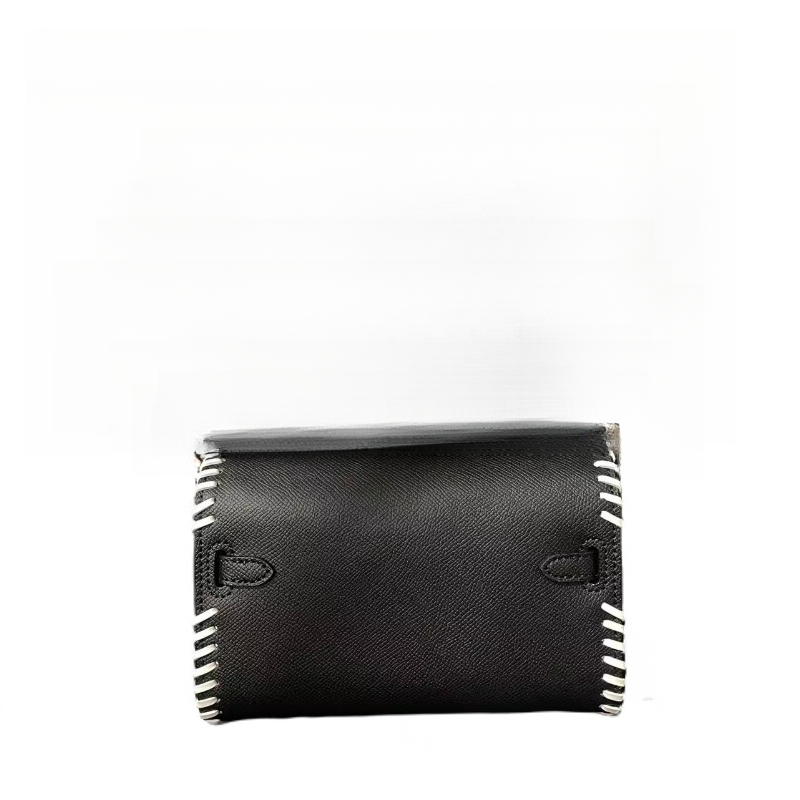 LQ-WITH-QUEEN真皮女包外缝方包黑色0653