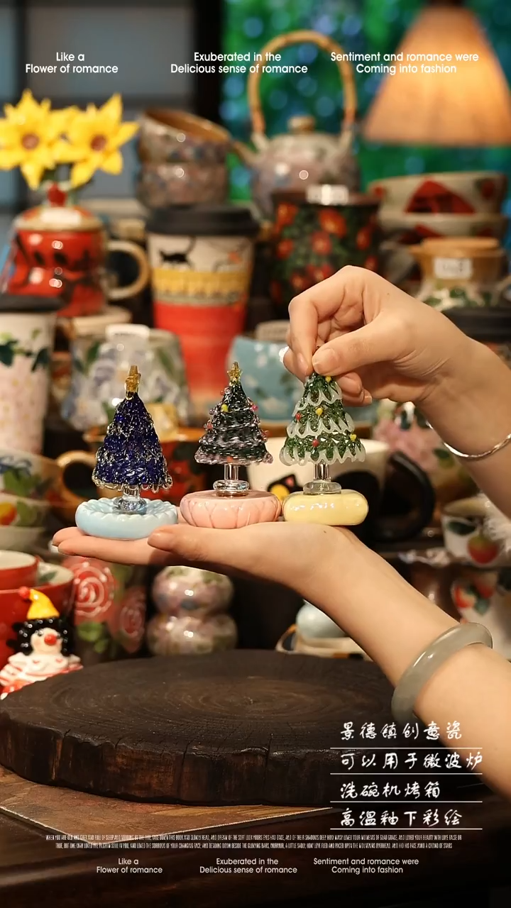 陶瓷随机一个景德镇高温釉下彩手工手绘款式@A0183@