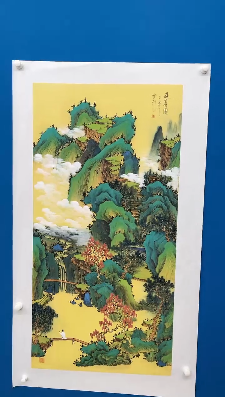 【闪购商品】国画张-金色华章原作山水/无框/W带金色画册