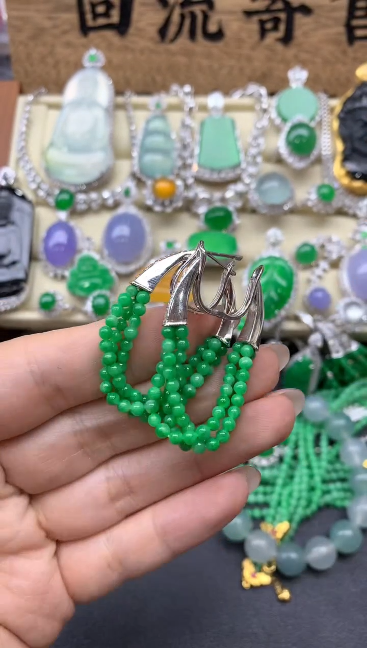 【闪购商品】翡翠耳饰18K金镶嵌472-中国好珍宝