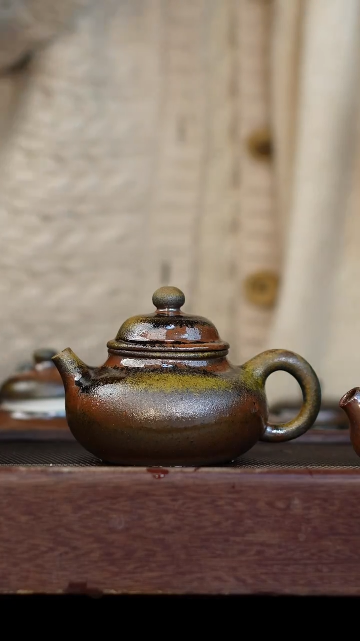 茶壶紫砂柴烧紫砂天青容天180cc