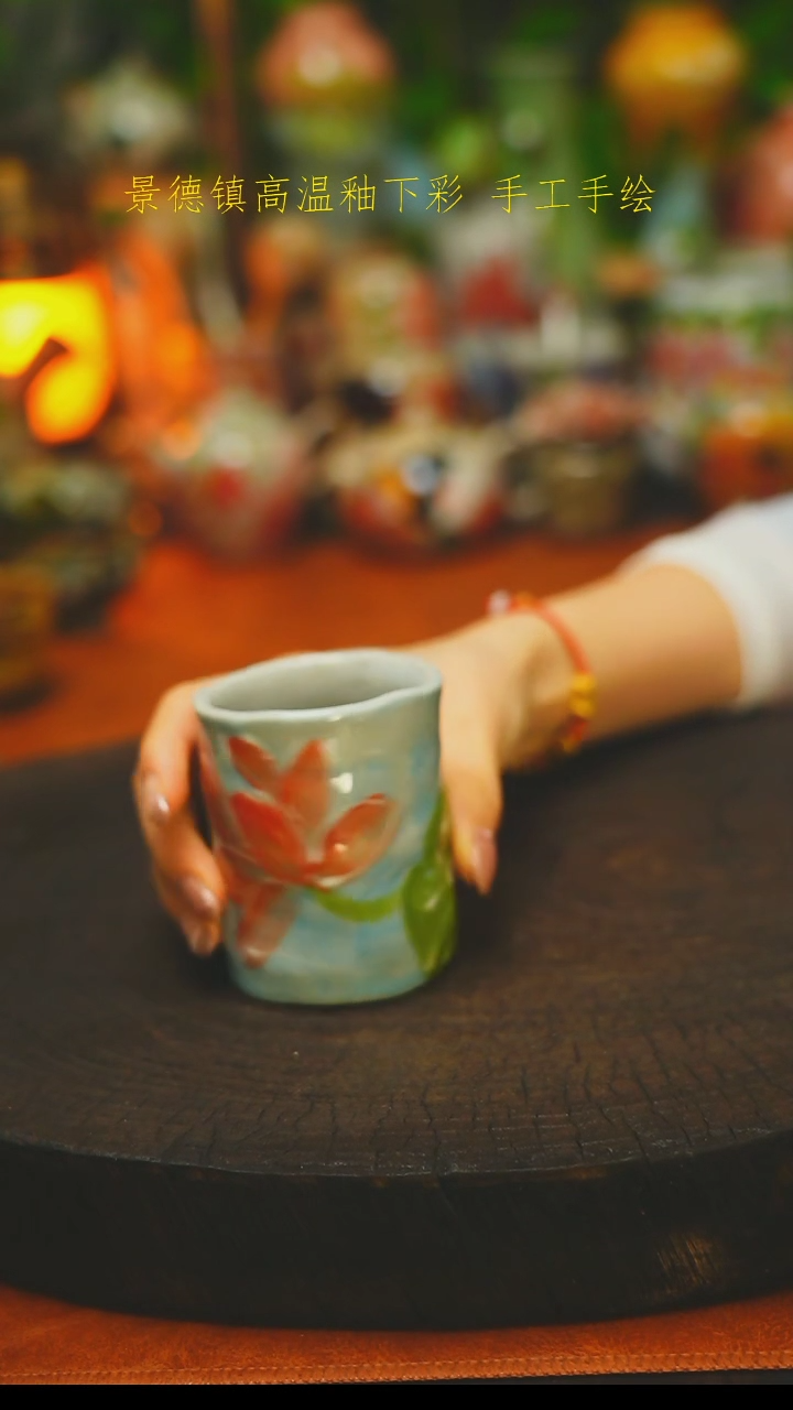素简手工手绘小手捏杯196