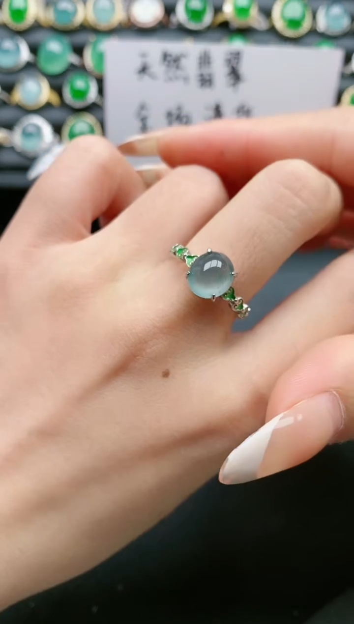 【闪购商品】翡翠戒指银S925镶嵌111111