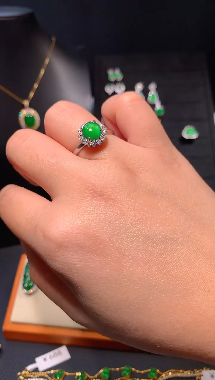 【闪购商品】翡翠戒指银S925镶嵌多样性