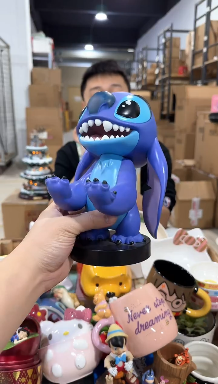 瓷片史迪仔手机支架张嘴款