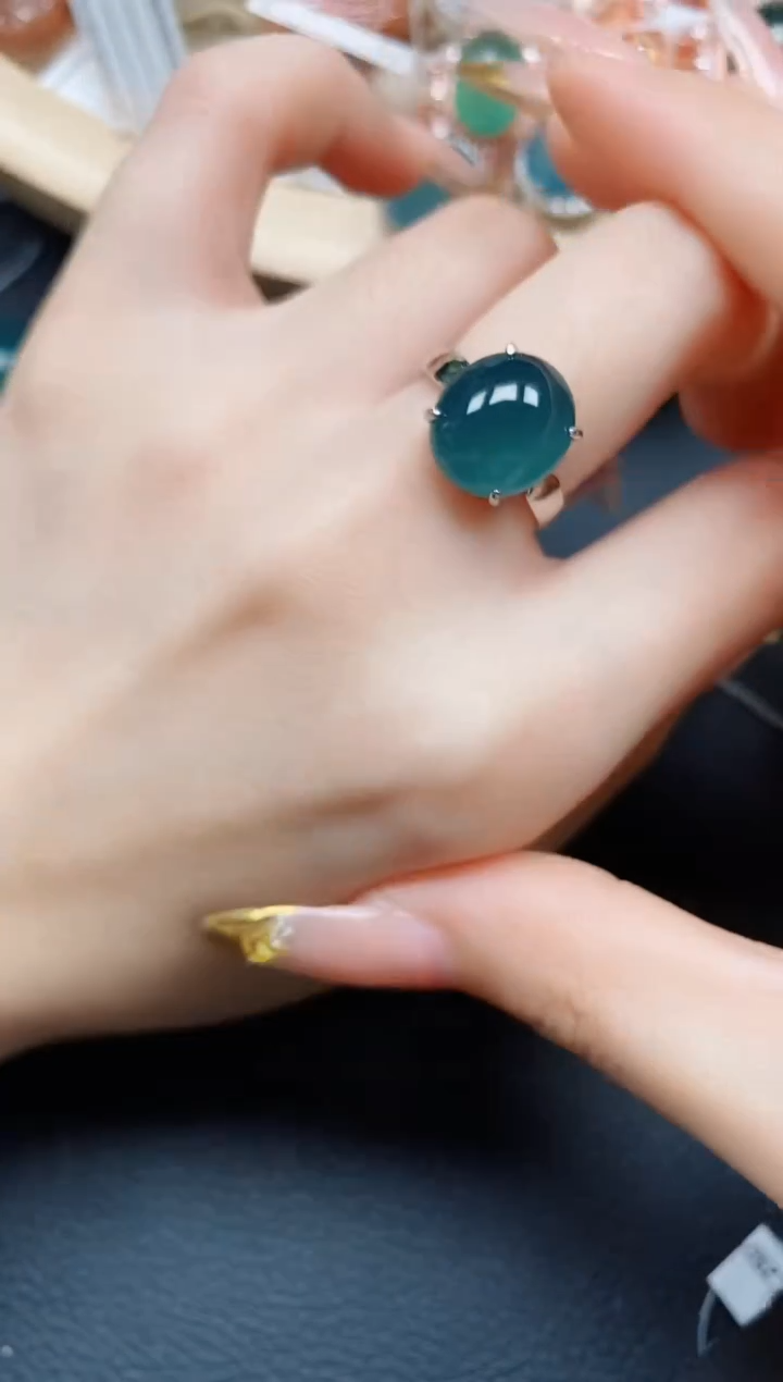 【闪购商品】翡翠戒指银S925镶嵌翡翠