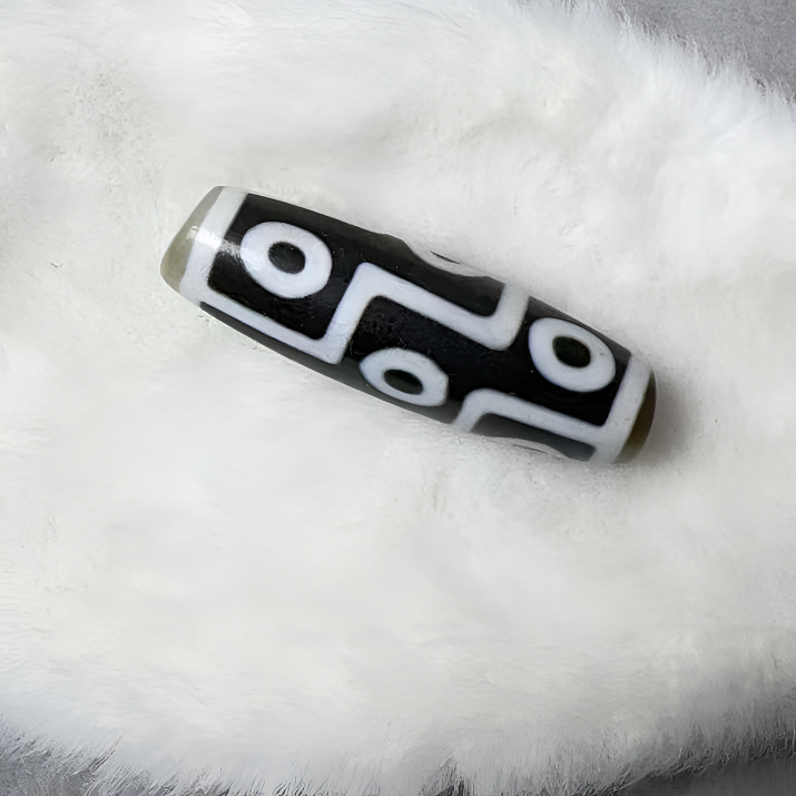 行运任晓潘手工极黑白折线九眼经典图腾！条纹玛瑙工艺品