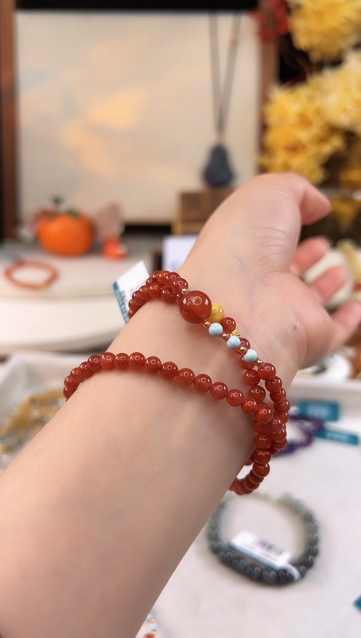 【闪购商品】南红玛瑙手饰18K金镶嵌@@F921C014544