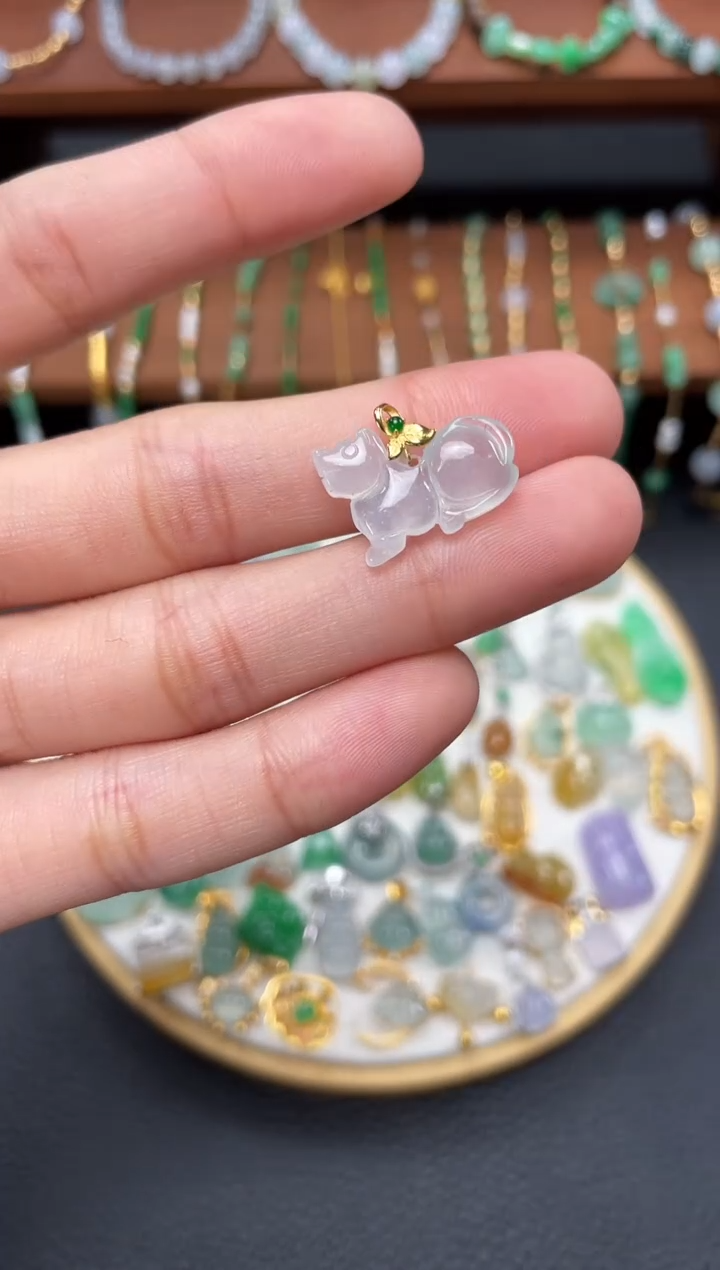 【闪购商品】翡翠吊坠(不含链)18K金镶嵌一个  JK430