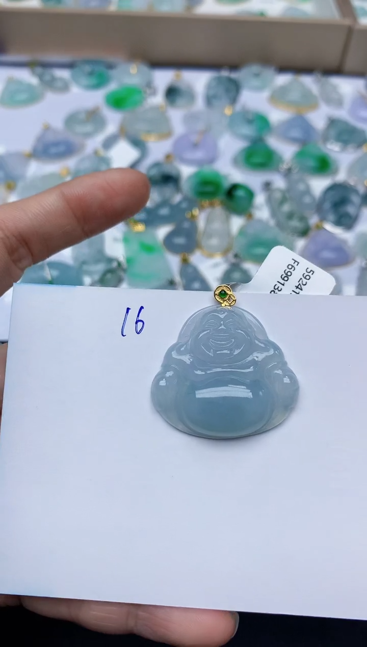 【闪购商品】翡翠颈饰18K金镶嵌天然翡翠A货