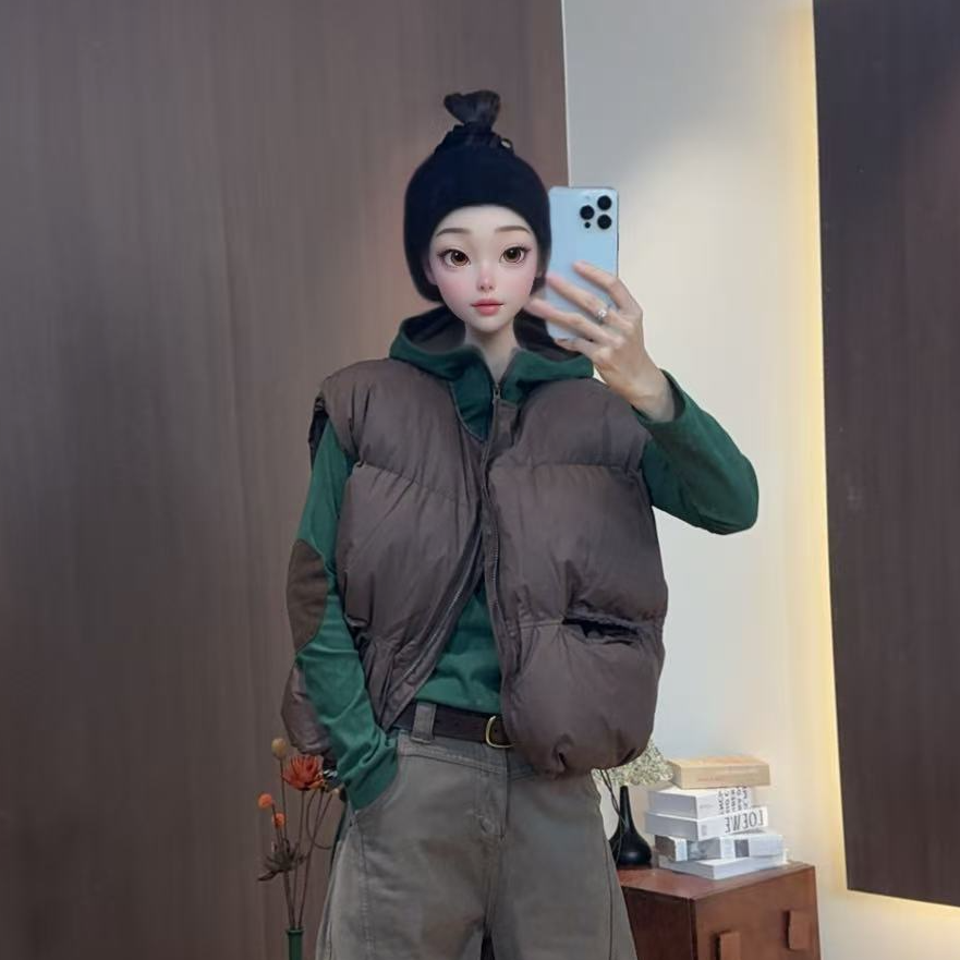 【文乐乐】秋冬新款韩版洋气个性时尚休闲潮流百搭棉马夹8018