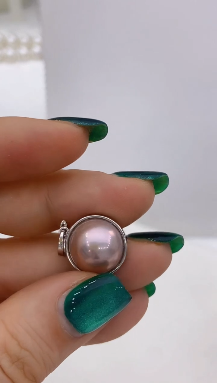 【闪购商品】拼合珍珠（马贝珠）吊坠银S925镶嵌232