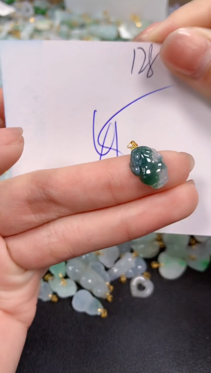 【闪购商品】翡翠颈饰18K金镶嵌 天然翡翠A货