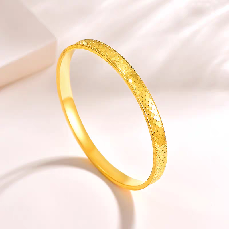 【质检发货】DY I８К龙鳞纹手镯