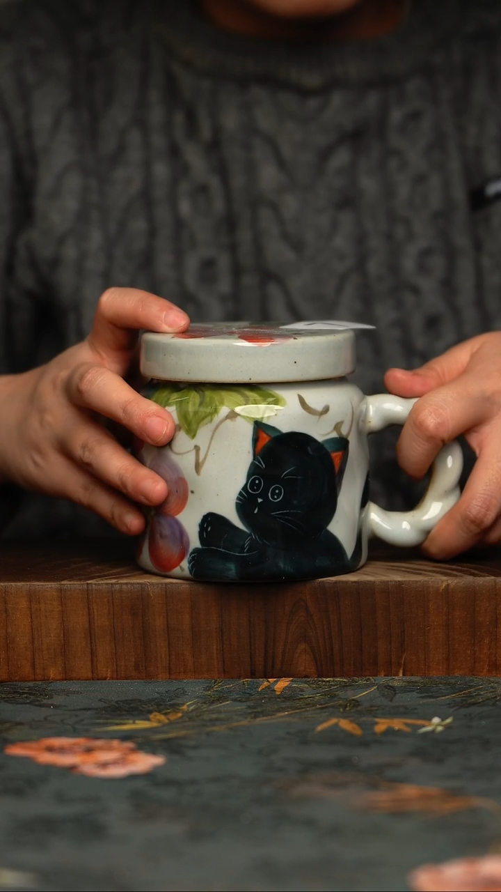 瓷片釉下彩手工手绘同款