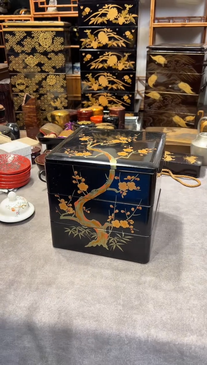 金莳绘 三段 大漆漆器大漆漆器