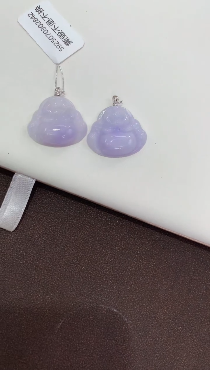 翡翠18K金镶嵌吊坠(赠链)天然缅甸a货糯种小佛多样性发其一