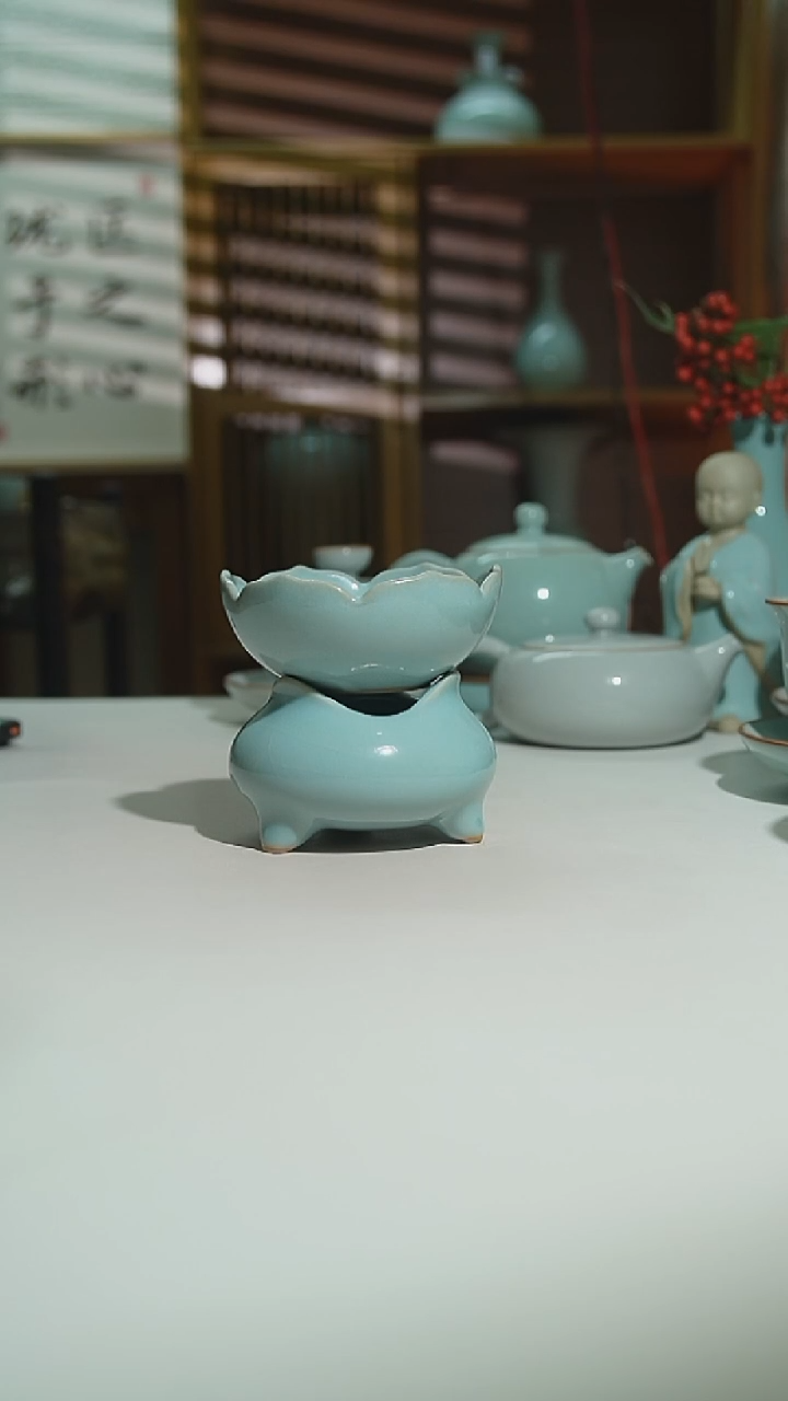 珑匠天青莲花茶滤二级安全包装