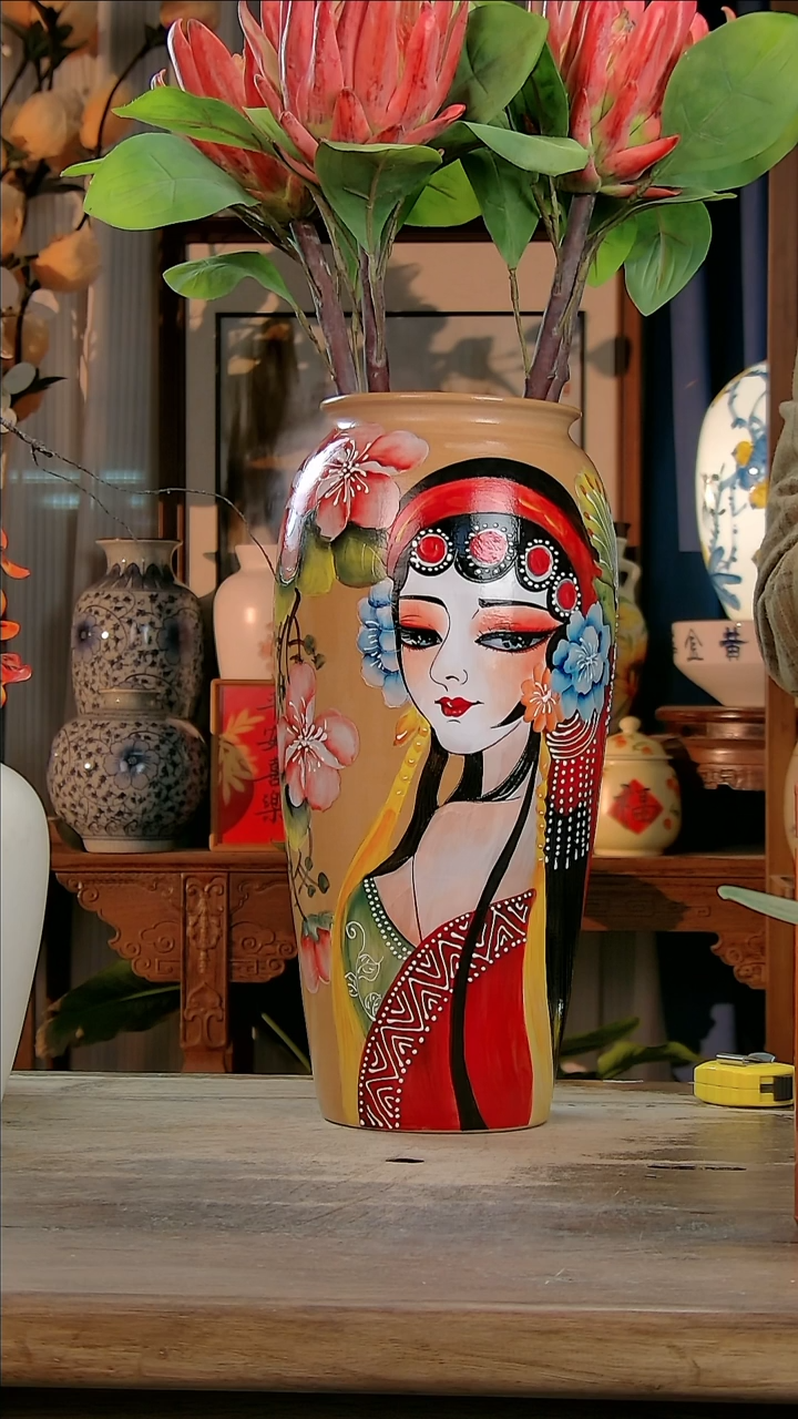 【闪购商品】瓷片景德镇纯手工釉下彩精品花瓶