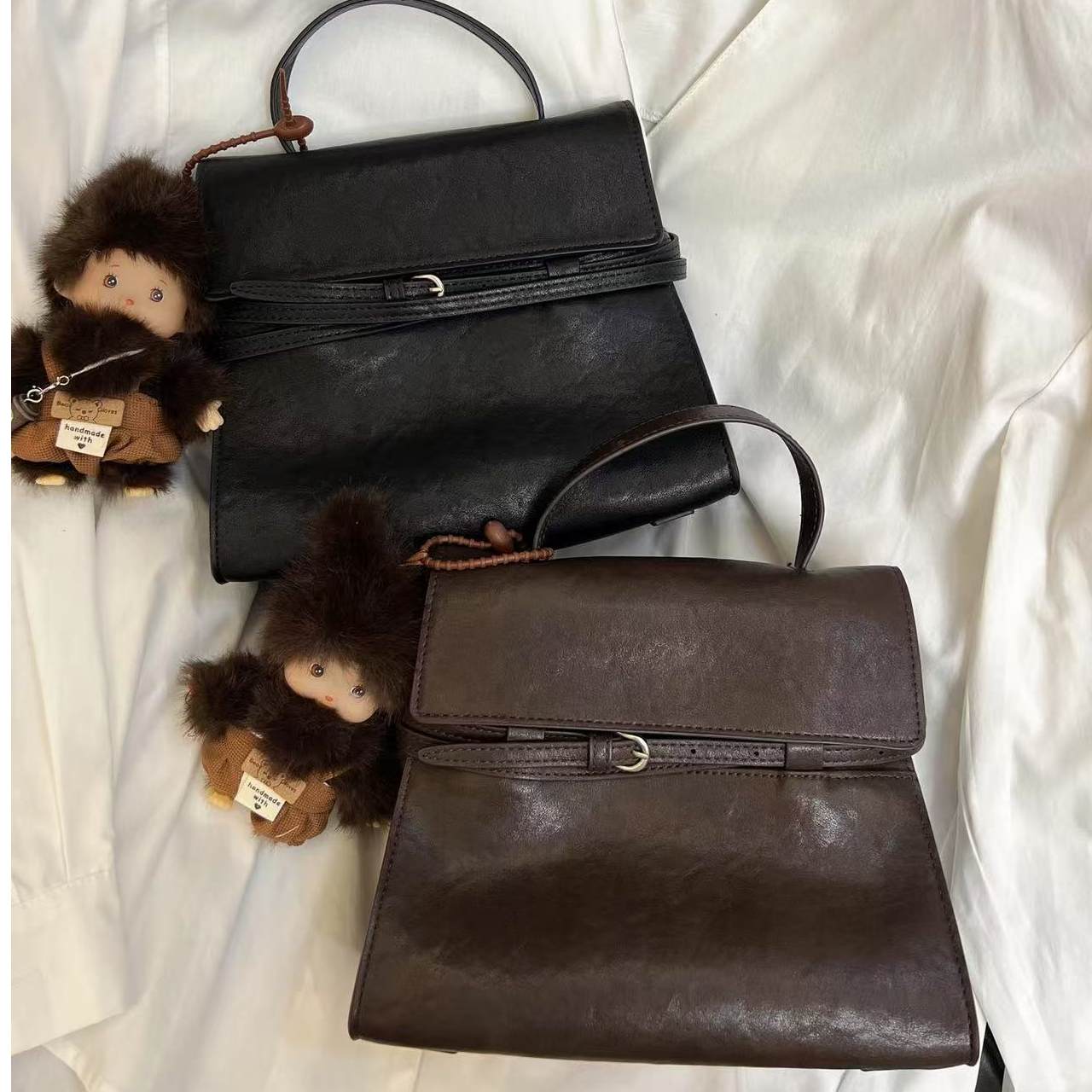 2025秋冬新款时尚百搭手提单肩斜挎包复古高级感女包            