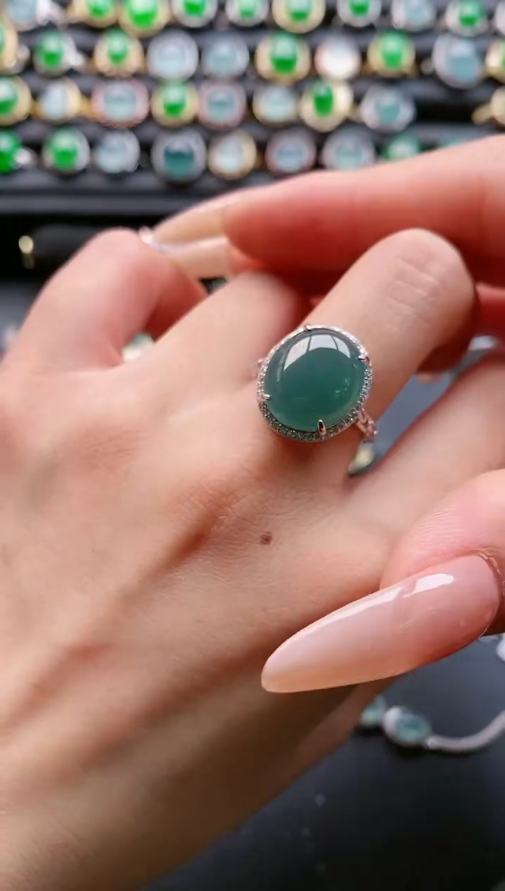 【闪购商品】翡翠戒指银S925镶嵌1111111
