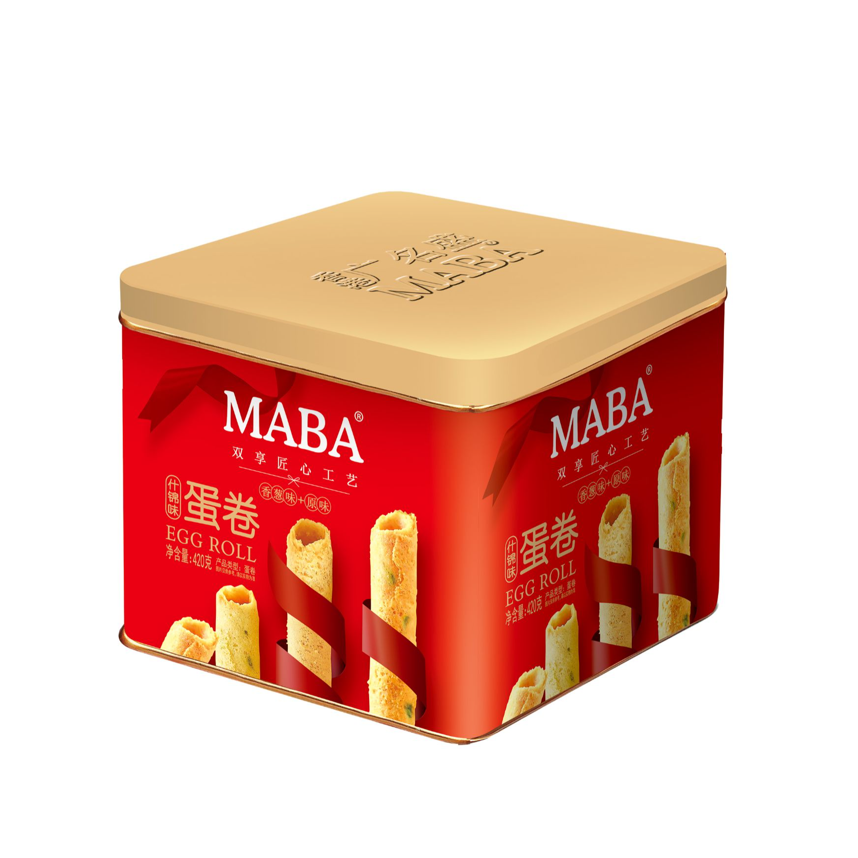 香港品牌MABA什锦味420g港式蛋卷原味加香葱味